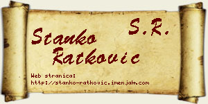 Stanko Ratković vizit kartica